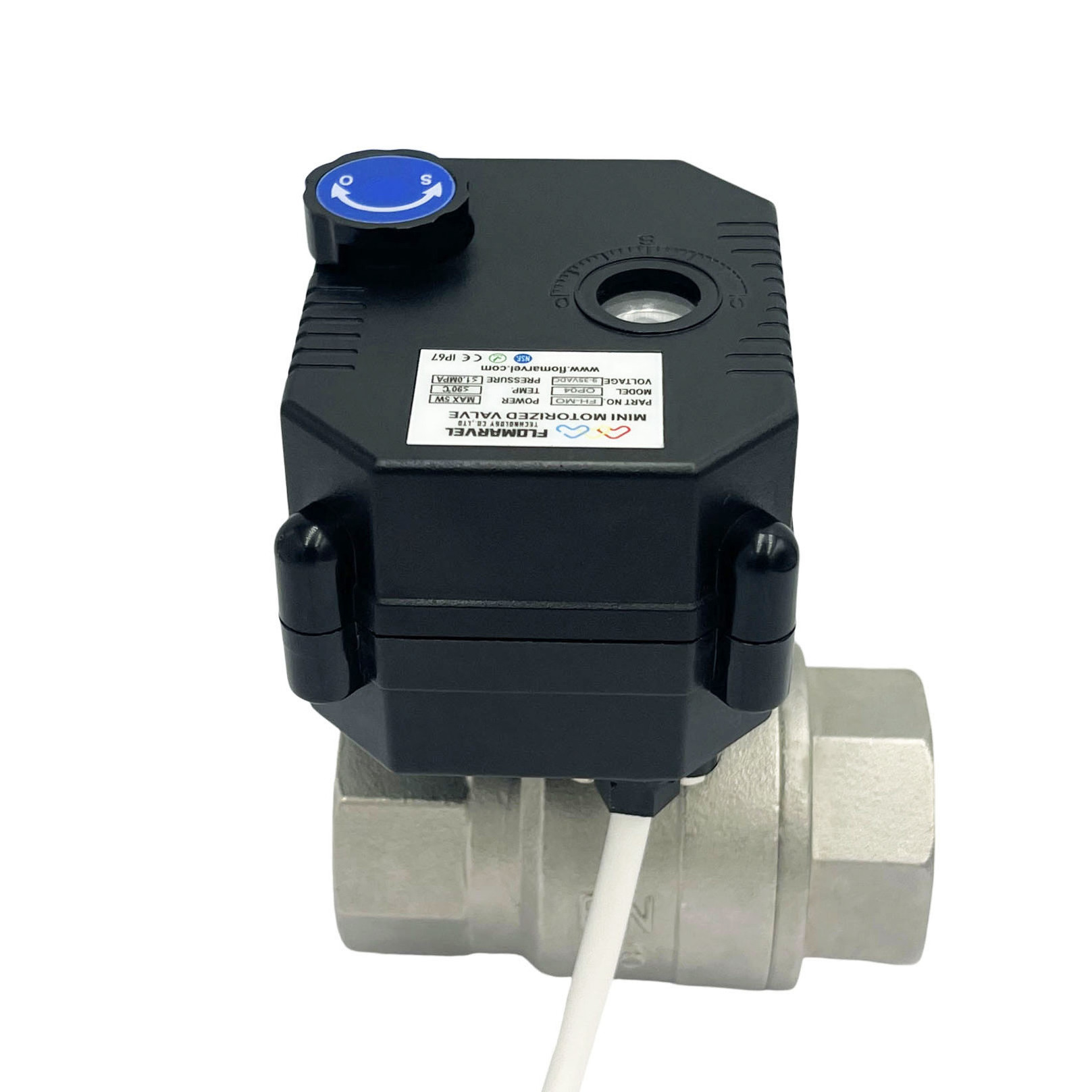 Mini electric motorized automatic shut off valve replacing solenoid valve for remote air water control garden hose