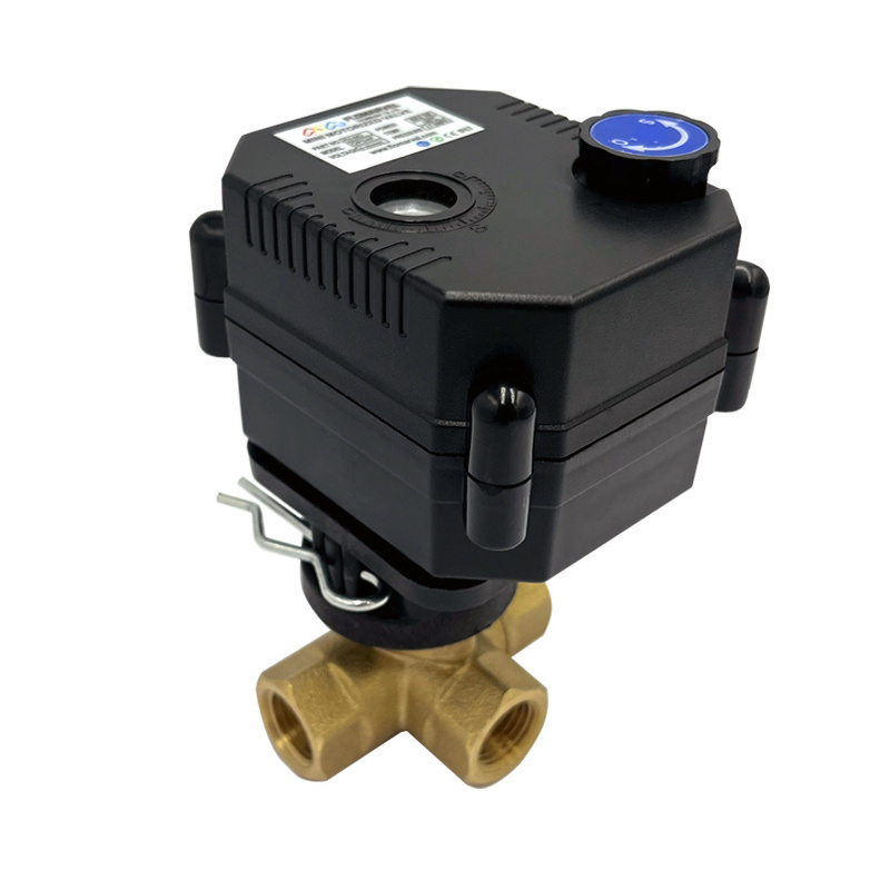 2 way 3 way 12v pvc brass plastic electric motor actuator water control motorized ball valve for fan coil unit fcu