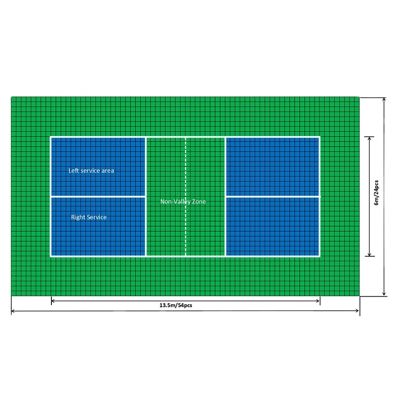 Top quality Suspended Environmental material portable sports interlocking outdoor volleyball tennis pickleball court