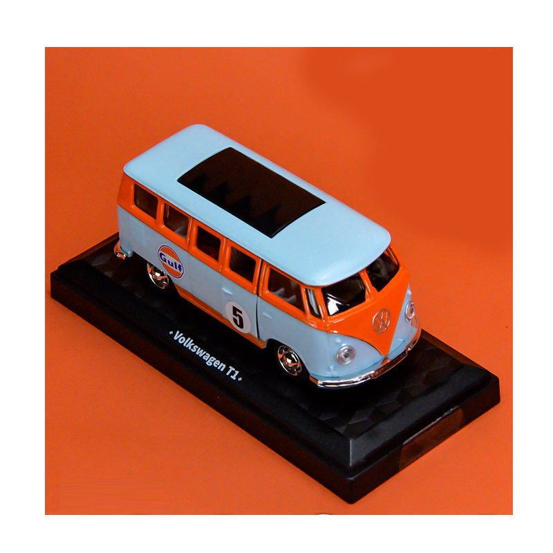 CCA volkswagen T1 simulation open door pull back 1:38 metal mini bus toy