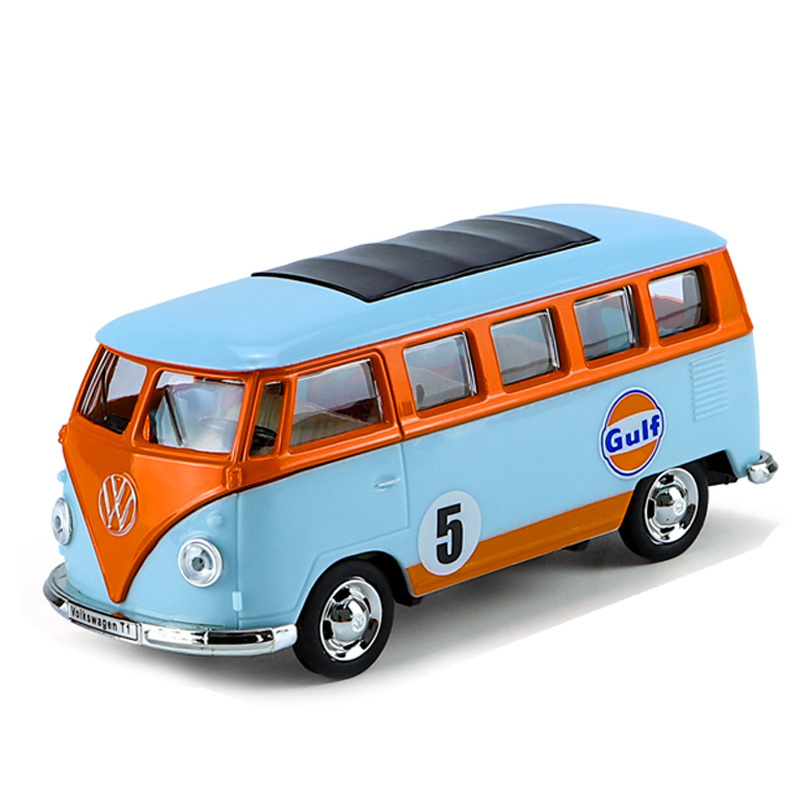 CCA volkswagen T1 simulation open door pull back 1:38 metal mini bus toy