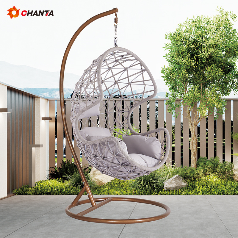 Good Quality  Chanta Popular Modern Living Room Chairs Transparent  Egg Chair Swing with Stand Bubble Chair Gold