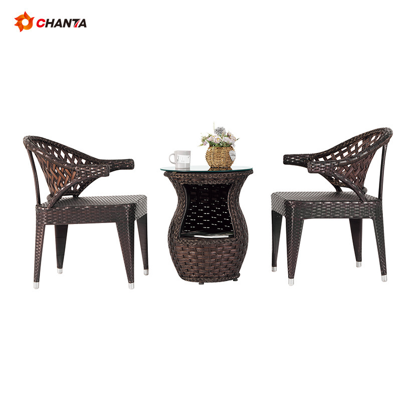 Best Quality Outdoor Garden Table Chair Set PE Rattan 4 Seat Dining Table Folding Patio Furniture Sets