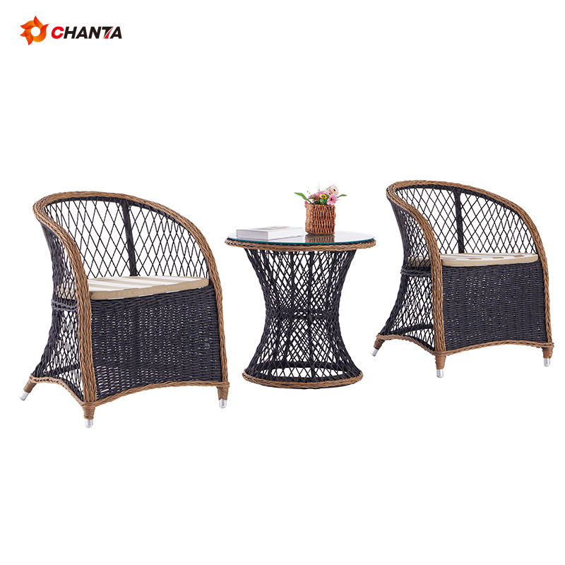 Best Quality Outdoor Garden Table Chair Set PE Rattan 4 Seat Dining Table Folding Patio Furniture Sets