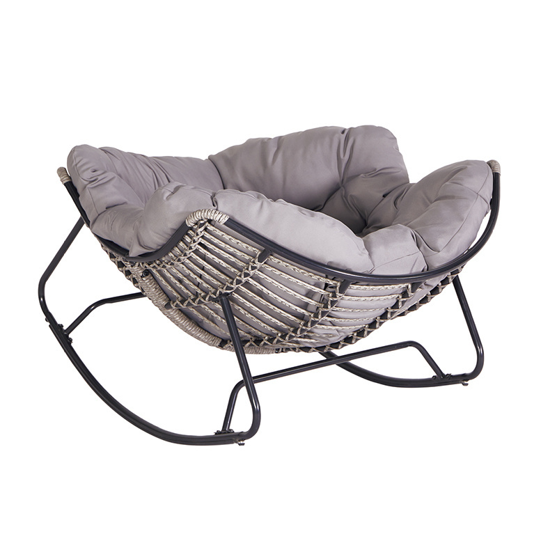 Retro Leisure High Back Hotel Garden Woven Rattan Chaise Lounge Sofa Chair