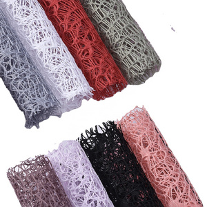 Wholesale 50CM x 5Y Flower Wrapping Lace Mesh Double Spider Mesh Fabric Lace Roll For Floral Wrapping Decoration