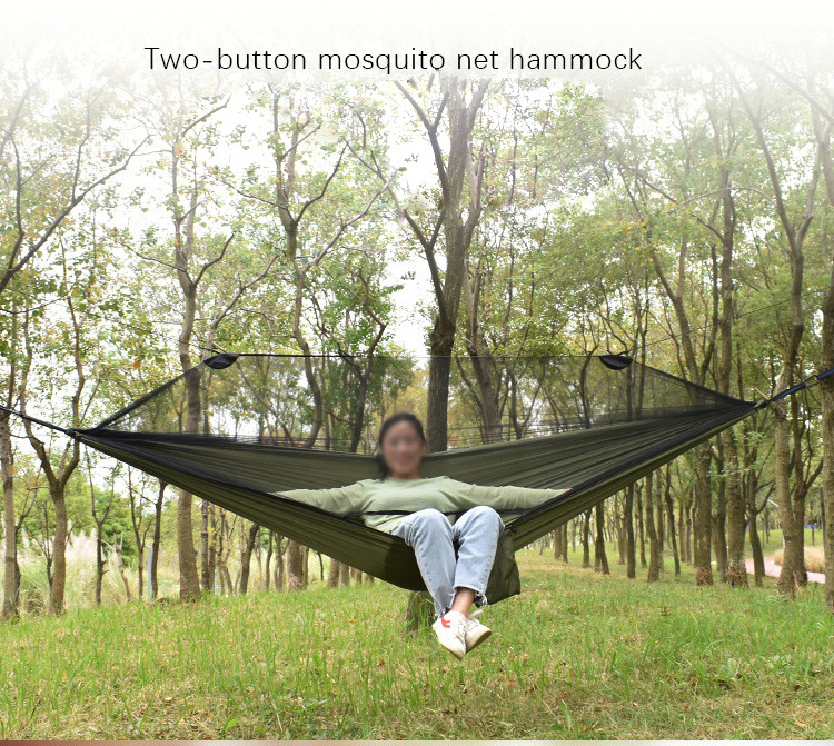 Outdoor Portable Nylon Camping Hiking Hammock With Mosquito Net