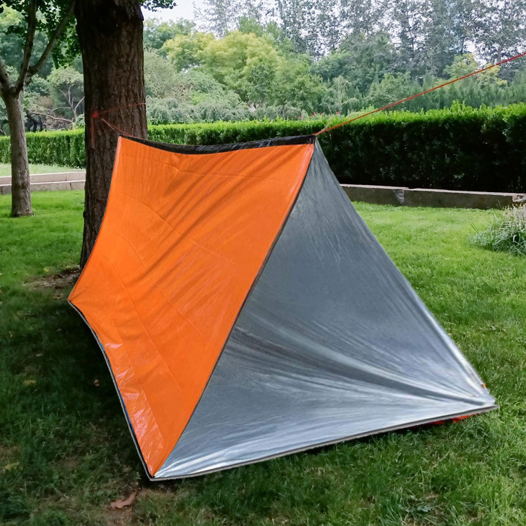 Survival simple single-layer warm tent earthquake relief insulation emergency triangle aluminum film tent first aid tent