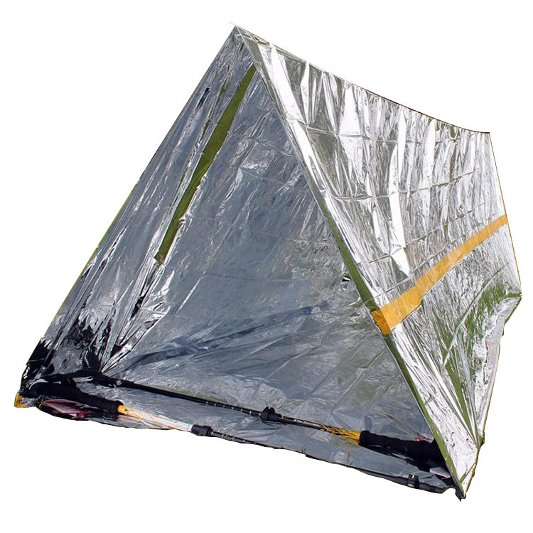 Survival simple single-layer warm tent earthquake relief insulation emergency triangle aluminum film tent first aid tent