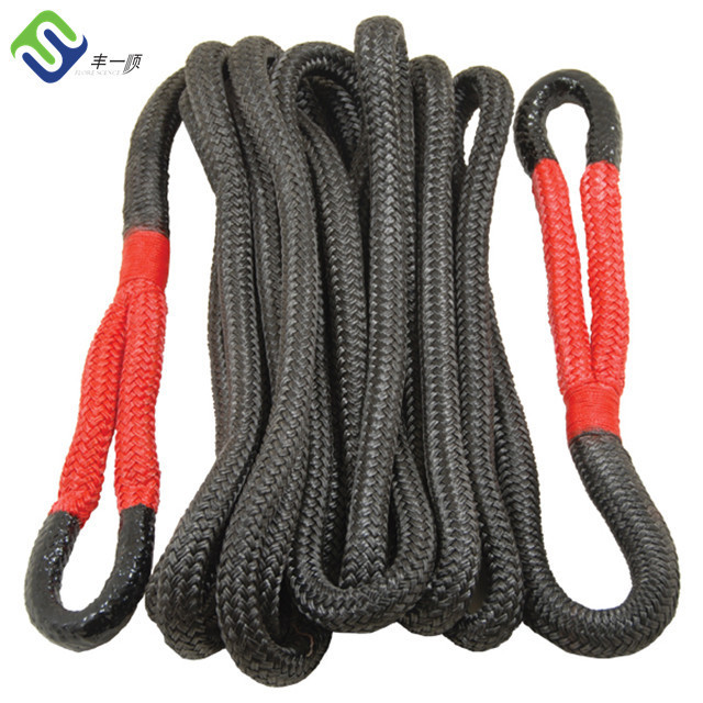 High tensile double braided nylon recovery tow rope for trucks