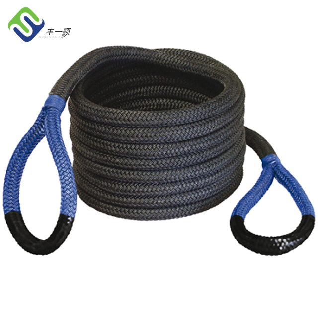 High tensile double braided nylon recovery tow rope for trucks