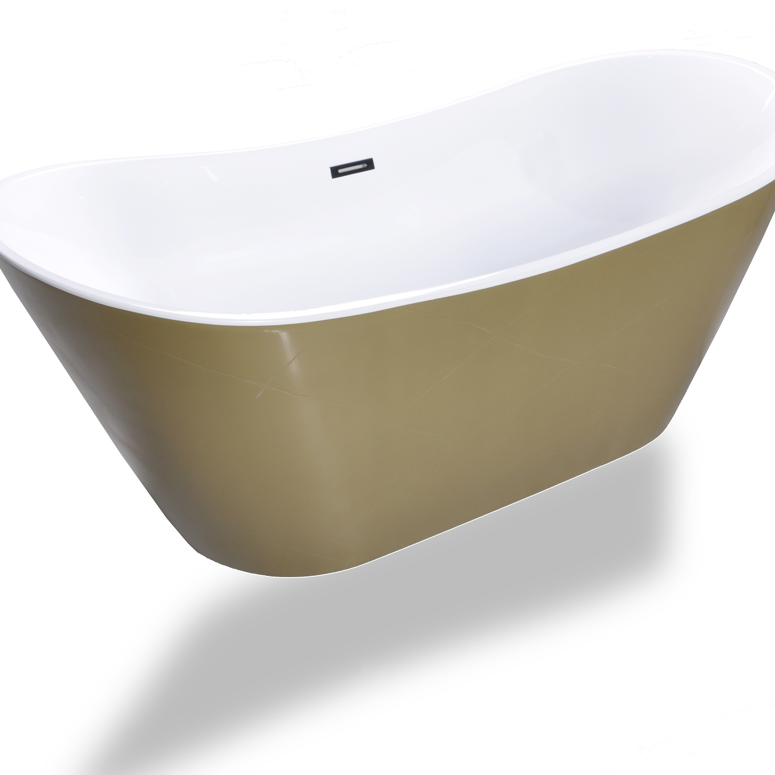 Gold color luxury freestanding acrylic bathtub