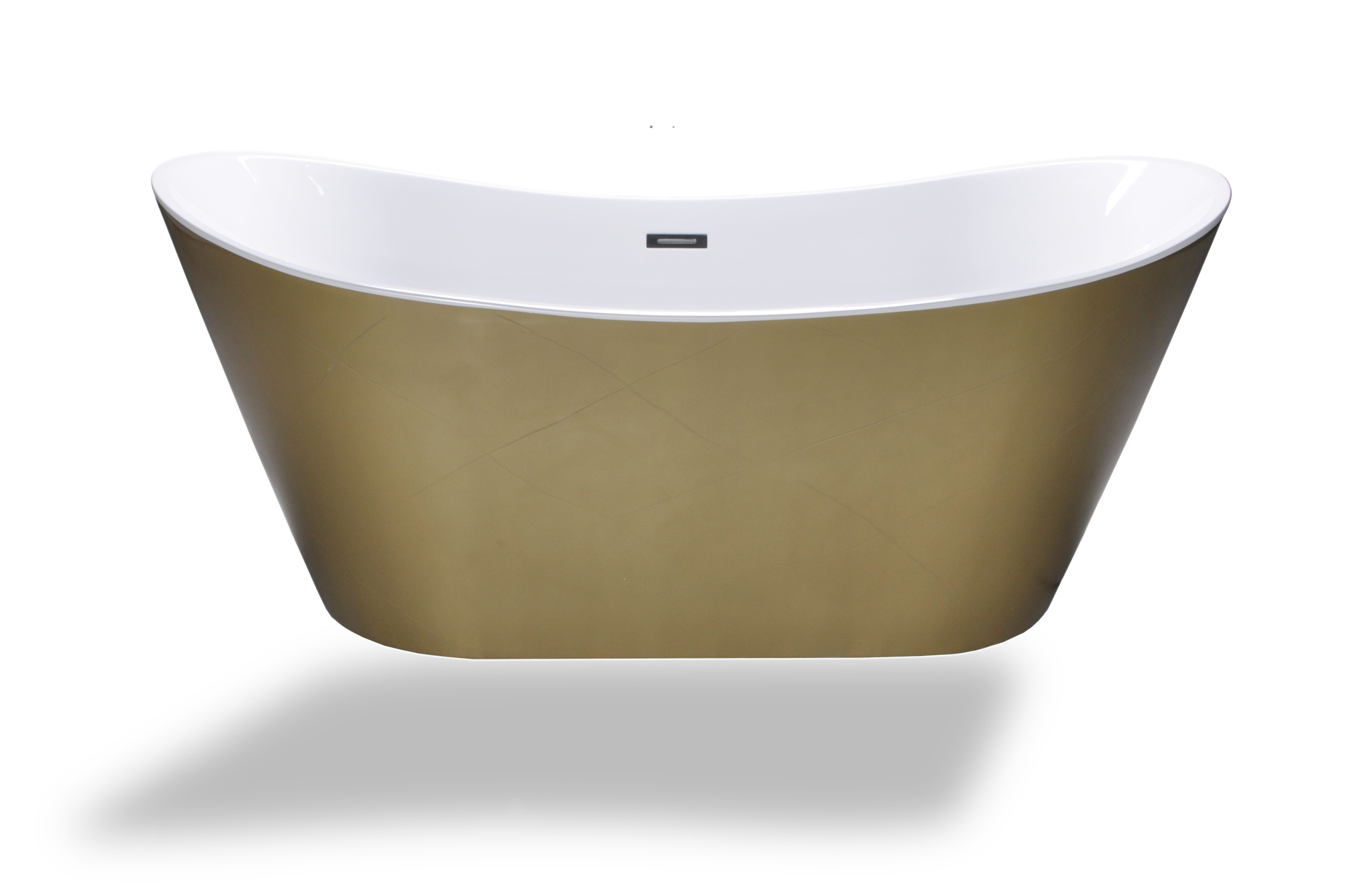 Gold color luxury freestanding acrylic bathtub