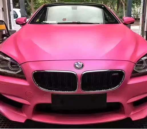 Good Duration Stretchable Low Tack Adhesive 1.52*18m Pink Matte Electro Metallic Car Vinyl Wrap for Sale