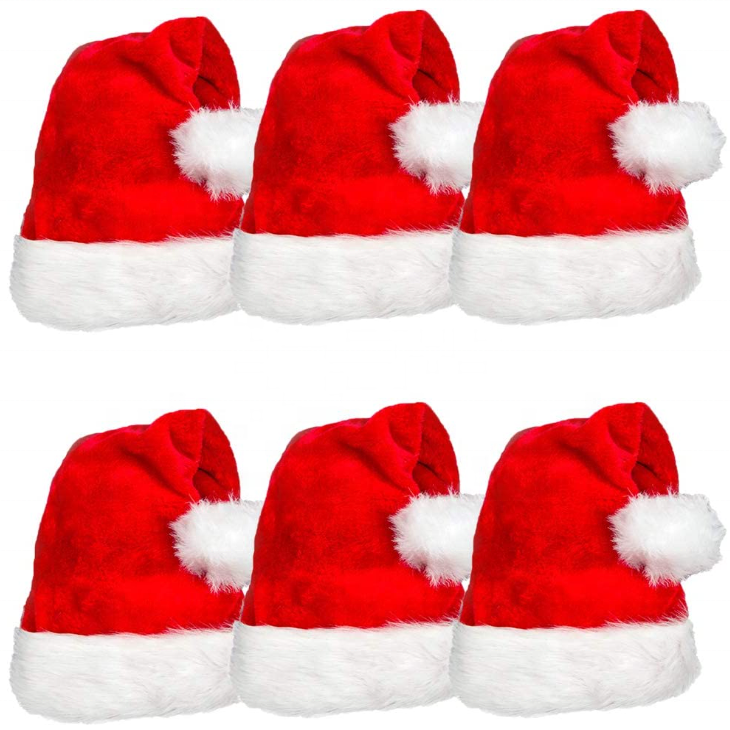 Christmas Hat, Santa Hat Xmas Holiday Hat for Adults Unisex Velvet Comfort Christmas New Year Festive Holiday Party Supplies