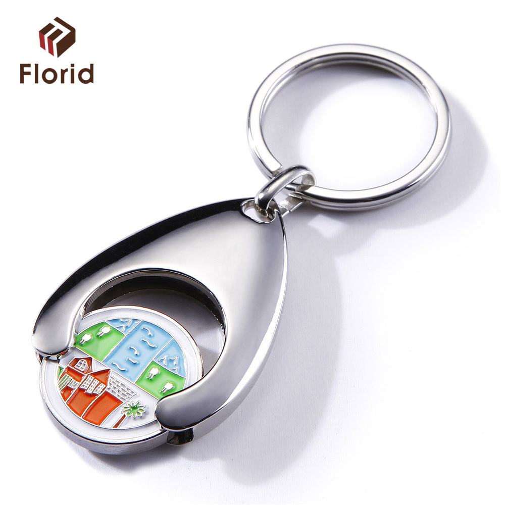 Factory Price Custom Made Europe Keychain High Quality  Token Coin Key Chain Key Ring