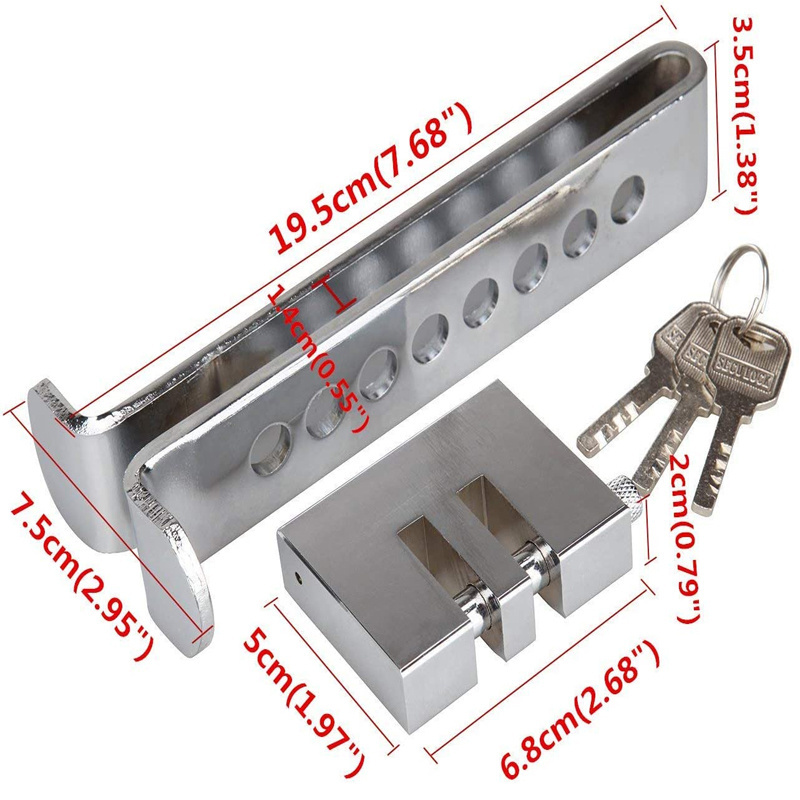 Car Clutch Lock Vehicle Brake Pedal Lock Anti Theft Car Lock Device Stainless Steel 8 Holes