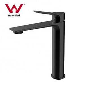 New Arrival  Watermark Certificate Matt Black Single Handle Brass Bathroom Basin Faucet