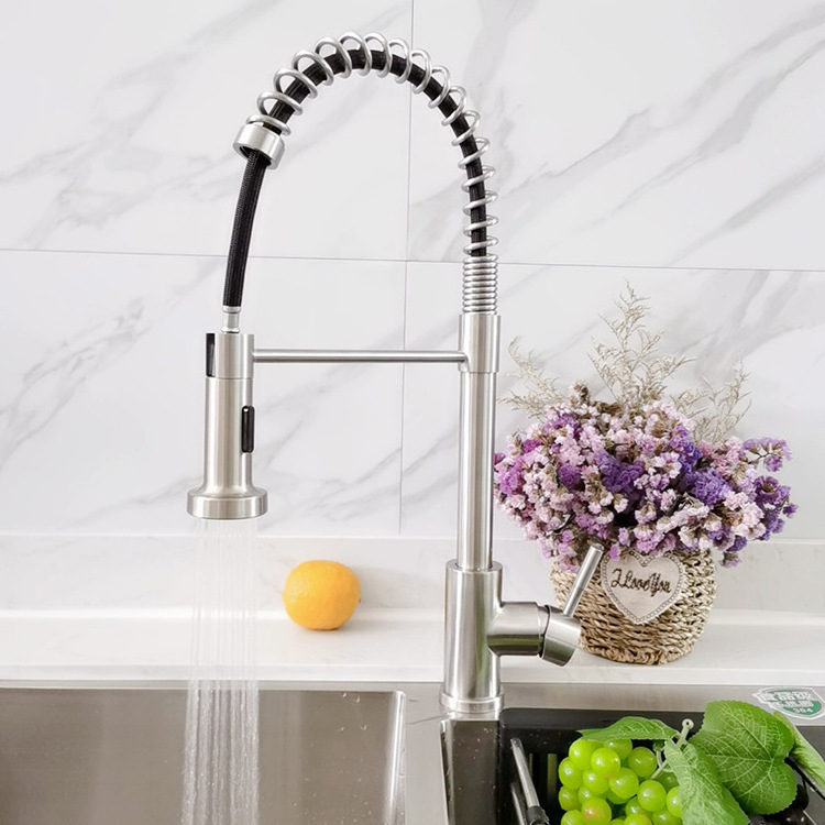 pull out brass hot and cold water kitchen faucet