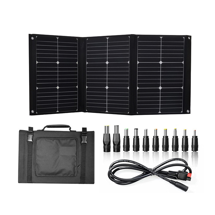 60W Portable Solar Panel Kit Foldable Solar Powered Outlet For Rv Camping Hiking Travel