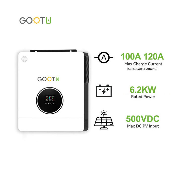 GOOTU In Stock 6KW Hybrid Solar Inverter 48V DC To AC Power Converter 6.2KW Off Grid Tie Inverter