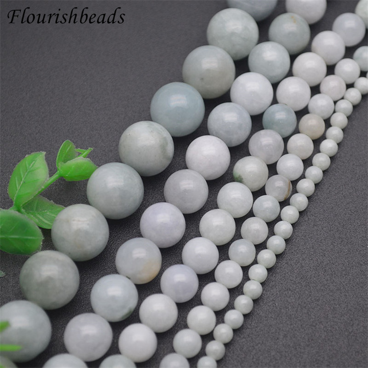 Various Sizes 4mm 6mm 8mm 10mm 12mm Various Sizes Round Burma Jade Loose Beads for DIY Jewelry Bracelet Necklace Making