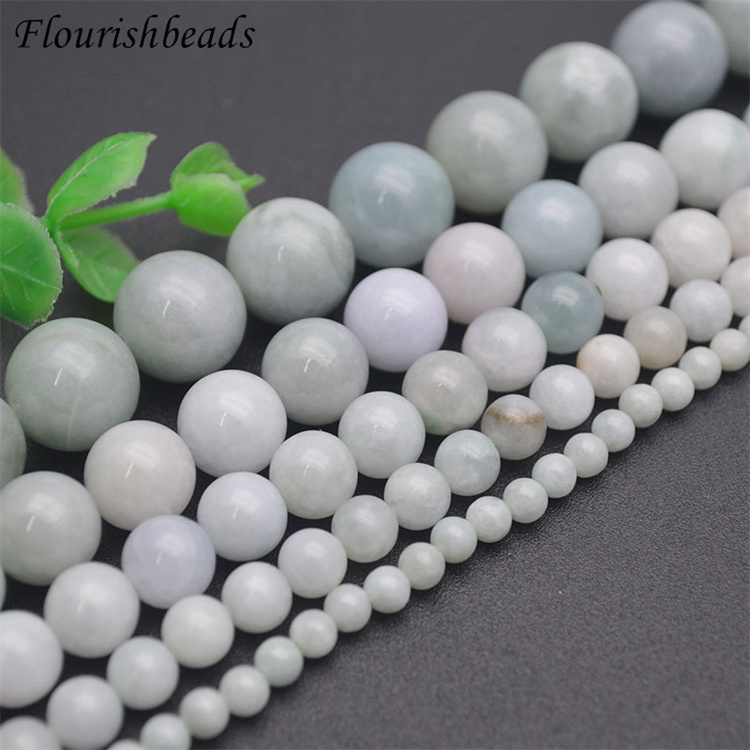 Various Sizes 4mm 6mm 8mm 10mm 12mm Various Sizes Round Burma Jade Loose Beads for DIY Jewelry Bracelet Necklace Making