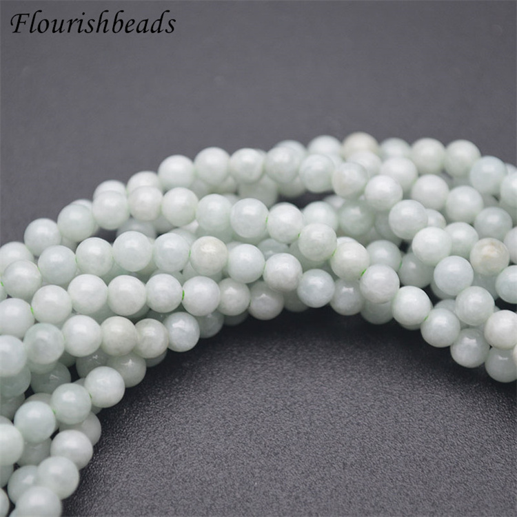 Various Sizes 4mm 6mm 8mm 10mm 12mm Various Sizes Round Burma Jade Loose Beads for DIY Jewelry Bracelet Necklace Making