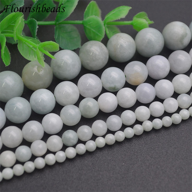 Various Sizes 4mm 6mm 8mm 10mm 12mm Various Sizes Round Burma Jade Loose Beads for DIY Jewelry Bracelet Necklace Making