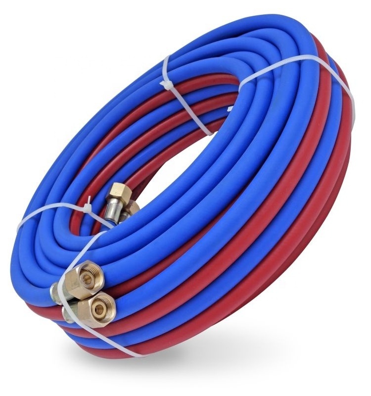 8mm 15M High Pressure Hose Pipe PVC Flexible Air Compressor Hose Twin Welding Hose Double Layer Trachea