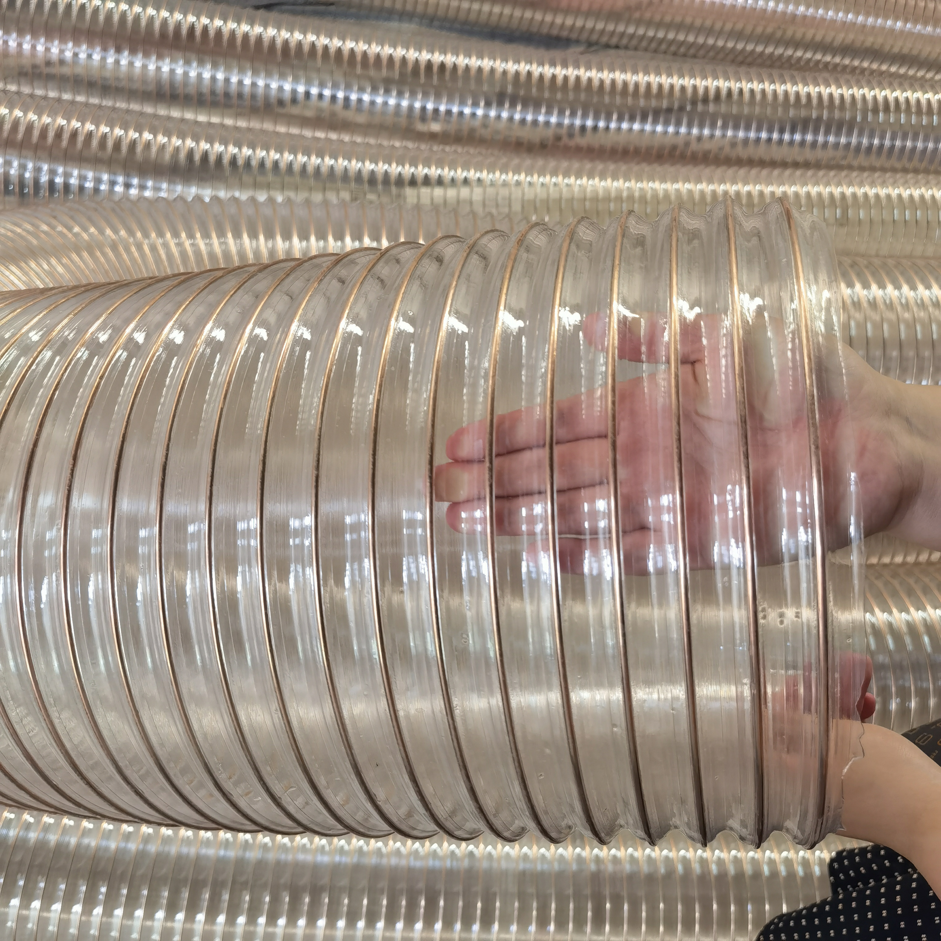 3 inch PU flexible steel wire Hose air ducting hose, air hose copper wire  POLYURETHANE