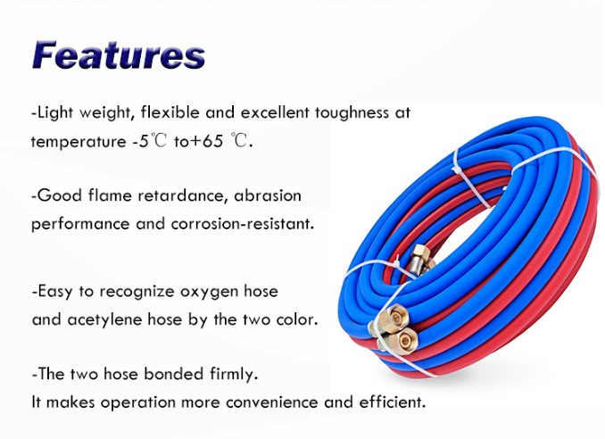 8mm 20M High Pressure PVC Hose Pipe Flexible PVC Air Compressor  Hose Twin Welding Hose Double Layer Trachea