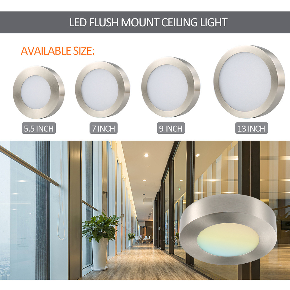 New Modern Home light 13 Inch LED flush mount light ceiling  Lamp CCT Adjustable light 2700-5000K