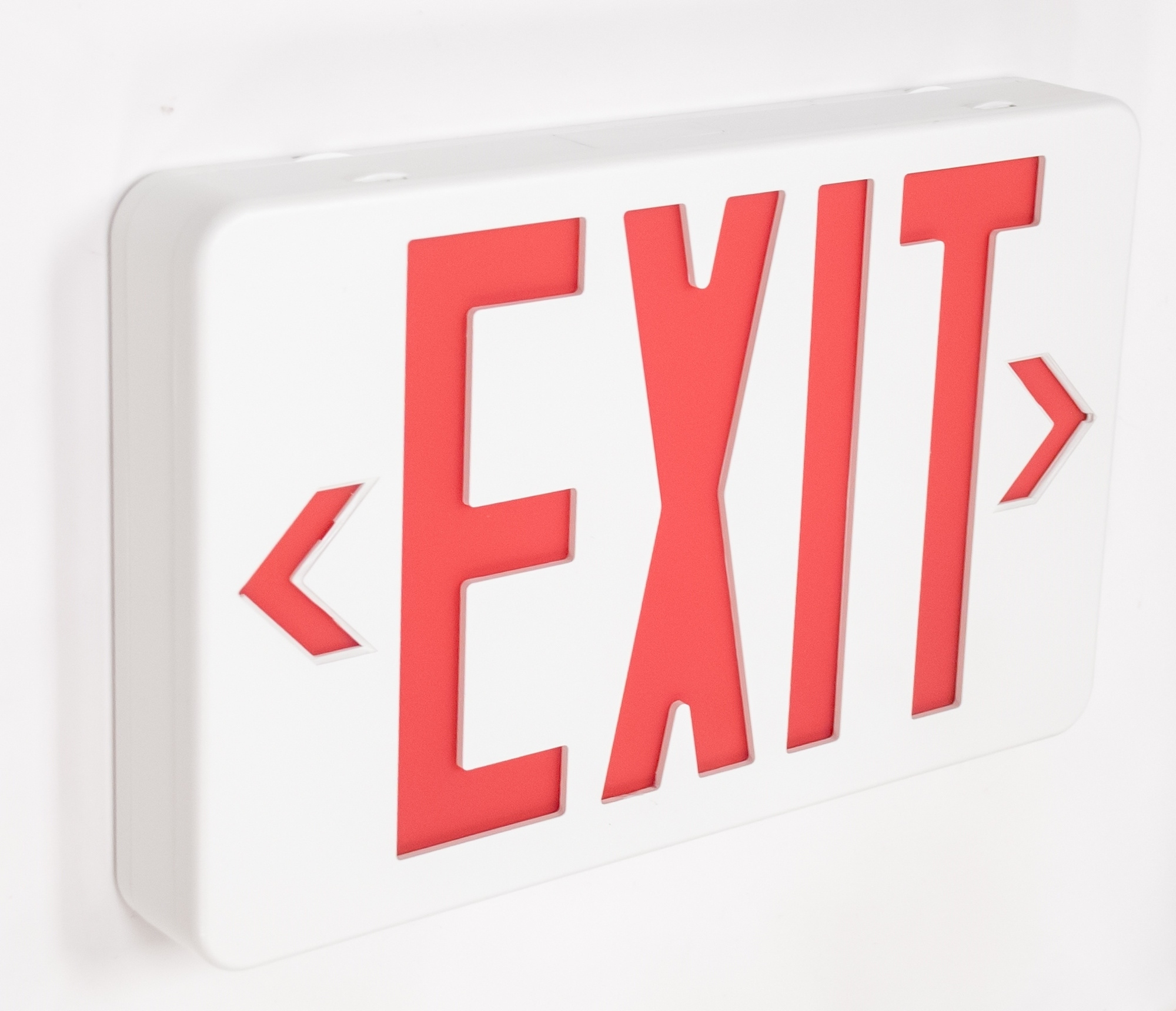 Wall Mounted Red LED Recharged Exit Sign Emergency Exit Lights with Backup Battery