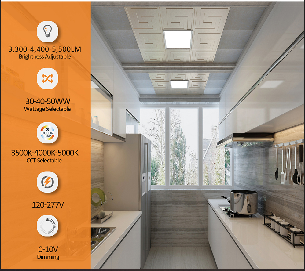 Surface Recessed Office Ce ETL 2ft 4ft 1x4 2x2 2x4 20w 30w 40w 50w Commercial Smd Ceiling Led Panel Light