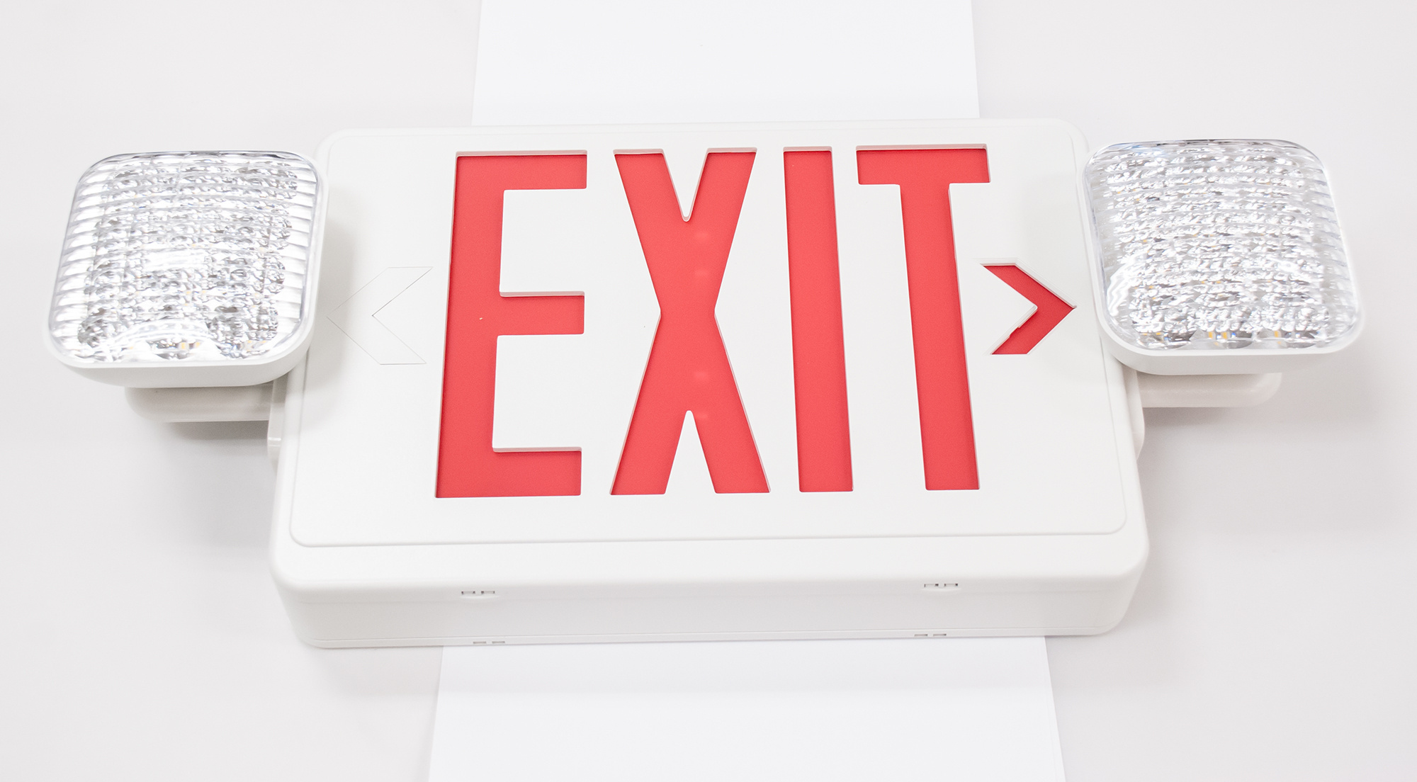 Led Combo Red Fire Exit Sign Emergency Light With Adjustable Head Led Emergency Light Exit Sign