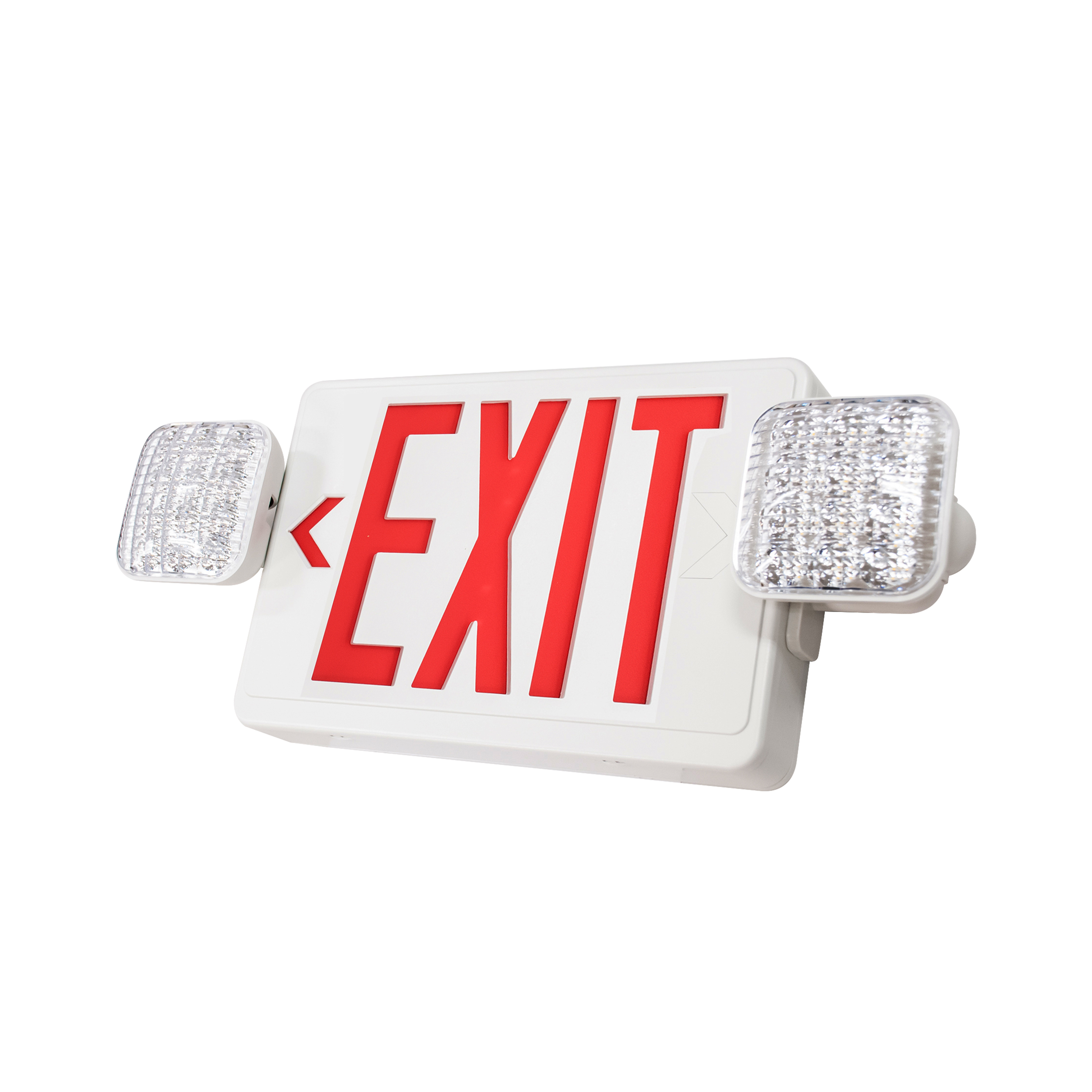 Led Combo Red Fire Exit Sign Emergency Light With Adjustable Head Led Emergency Light Exit Sign