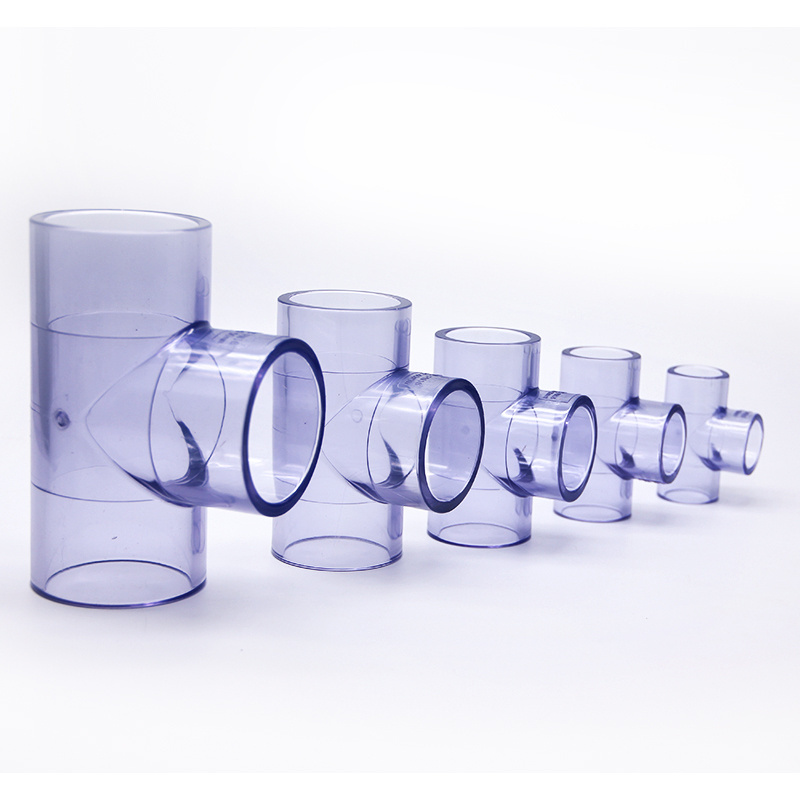 Transparent PVC tee positive tee joint hard pipe equal diameter plastic water pipe 20-160mm