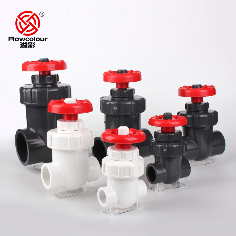 Flowcolour  20-63mm  PVC Gate Valve  Wheel Handle Plastic Gate Valve For Fish Tank Aquarium And Sewage Treatment 20mm plugs