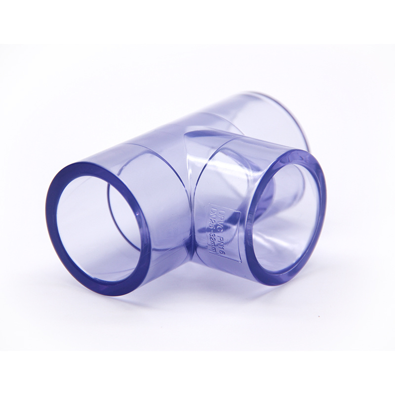 Transparent PVC tee positive tee joint hard pipe equal diameter plastic water pipe 20-160mm