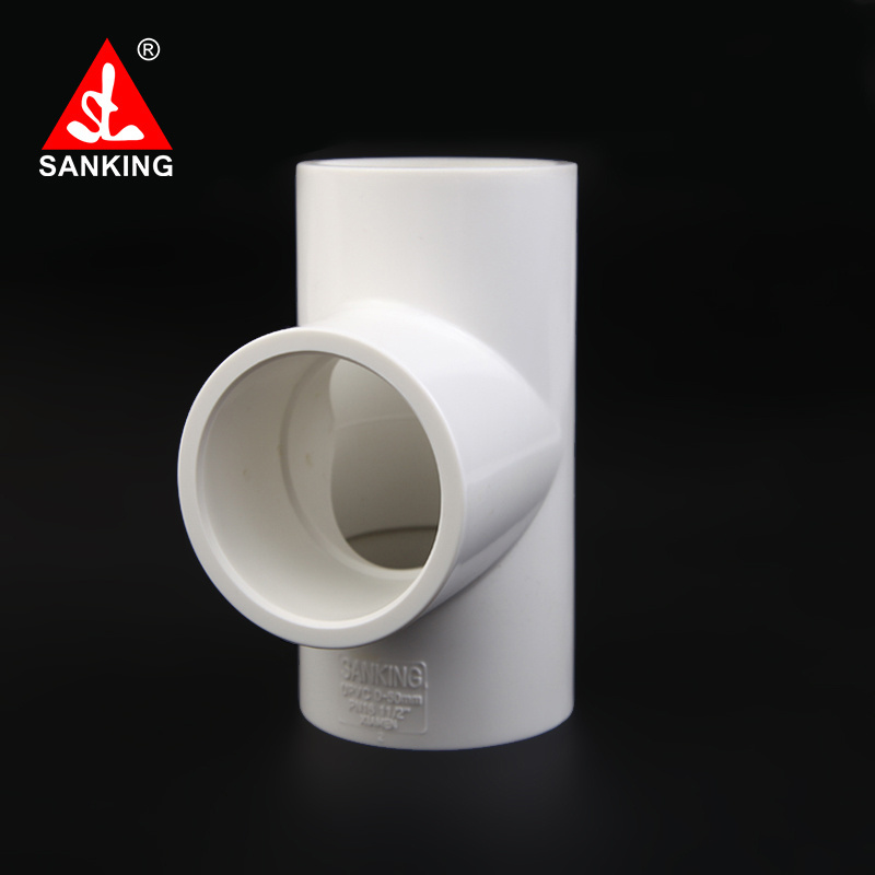 Sanking 25mm PVC Tee White Aquarium Tube Plastic Joint Equal Union Tee PVC Accessories Plastic Pipe Fittings Catalogue