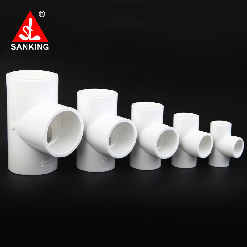 Sanking 25mm PVC Tee White Aquarium Tube Plastic Joint Equal Union Tee PVC Accessories Plastic Pipe Fittings Catalogue