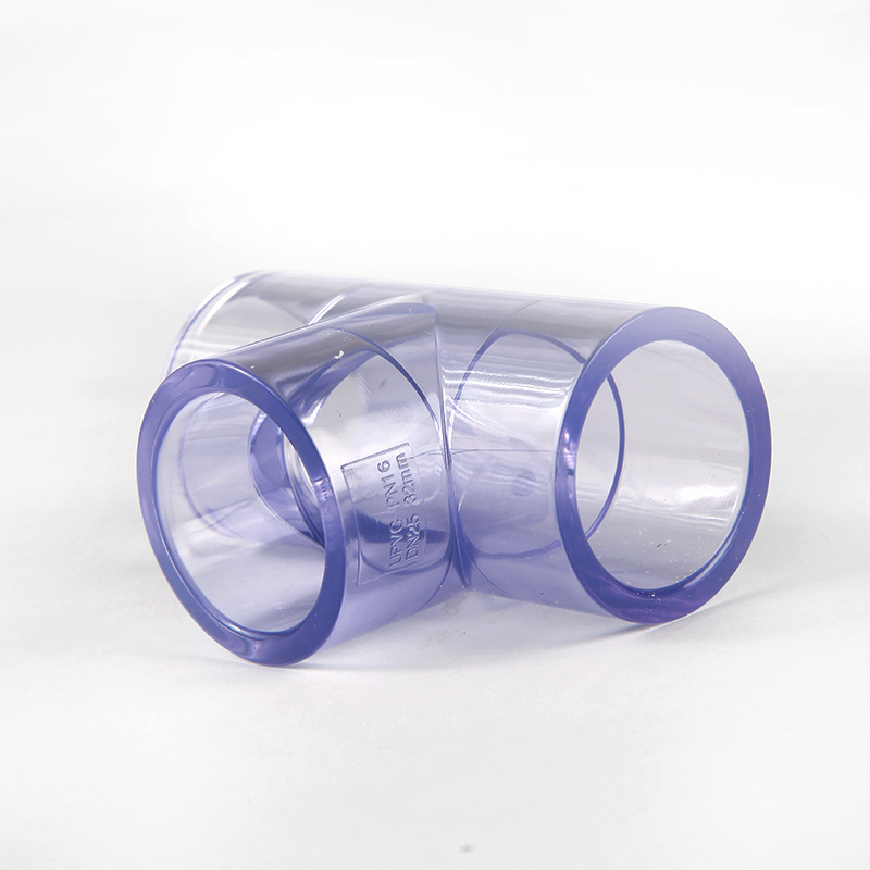 Transparent PVC tee positive tee joint hard pipe equal diameter plastic water pipe 20-160mm