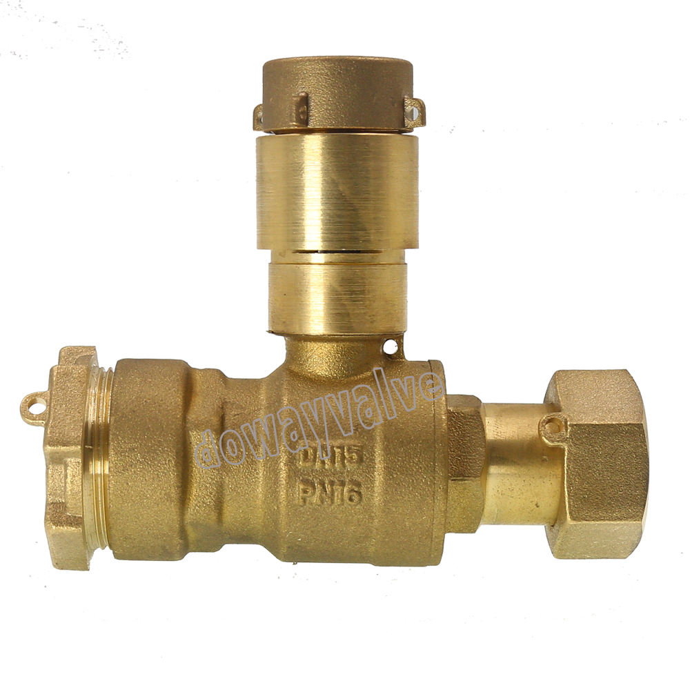 Brass lockable ball valve with key lock device DW310