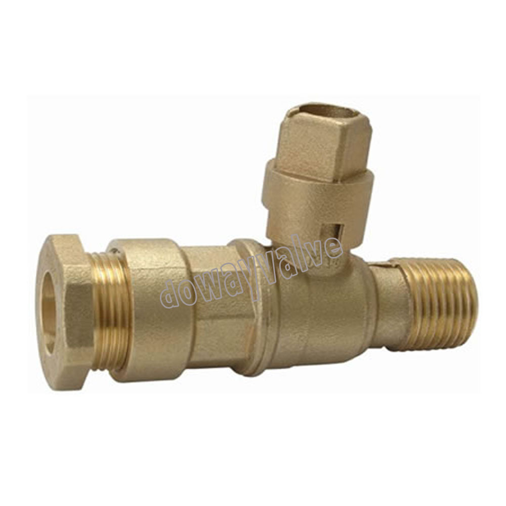 Brass lockable ball valve with key lock device DW310