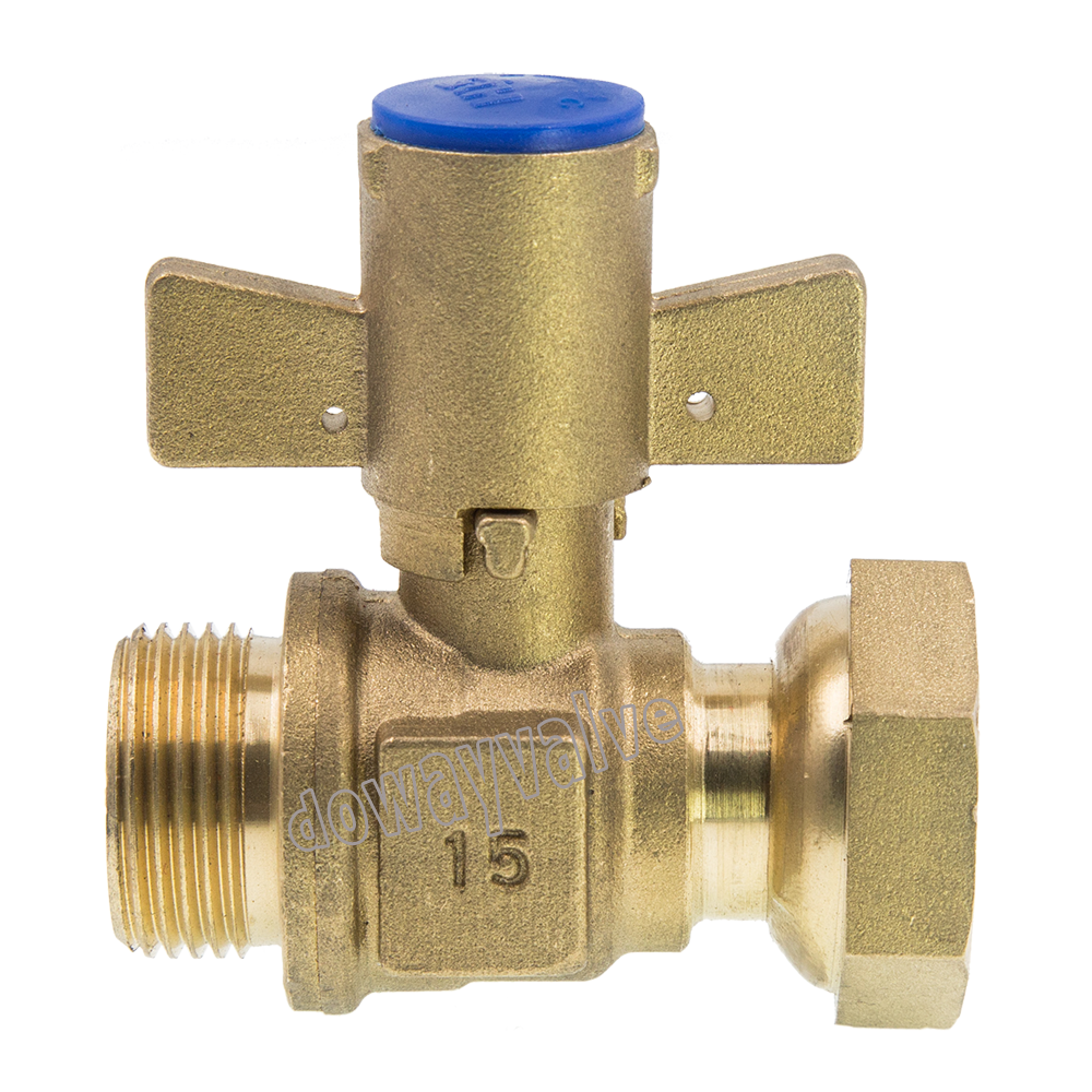 Brass lockable ball valve with key lock device DW310