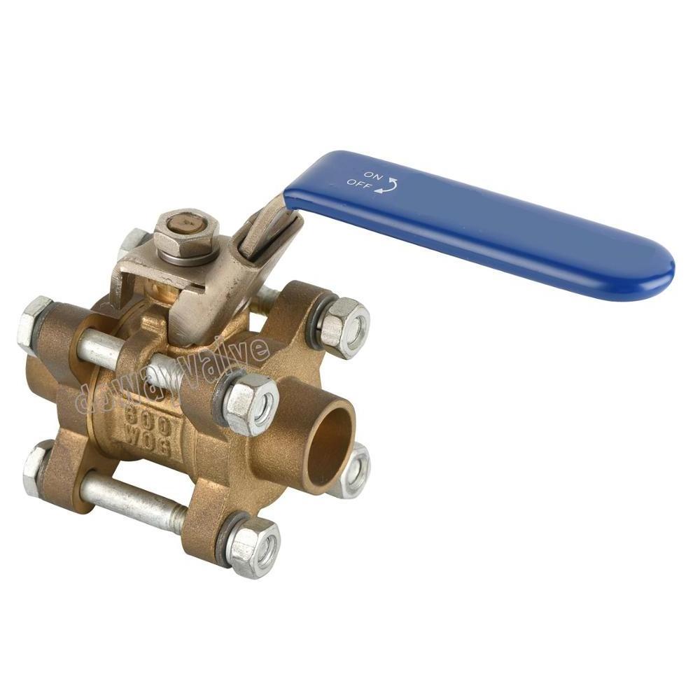 OEM China Factory forged brass 3pcs ball valve with steel handle