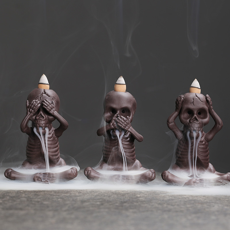 Home Decor Backflow Incense Burner Waterfall Incense Holder Cones Ceramic Smoke Fountain for Halloween Gifts Candle Holder