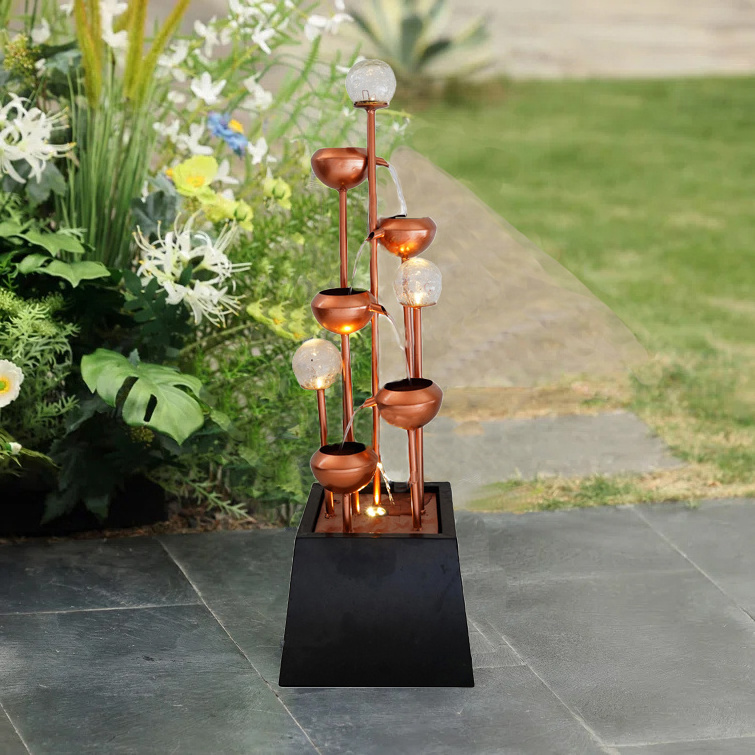 hot selling ball water fountain with bright LED for outdoor and garden decoration