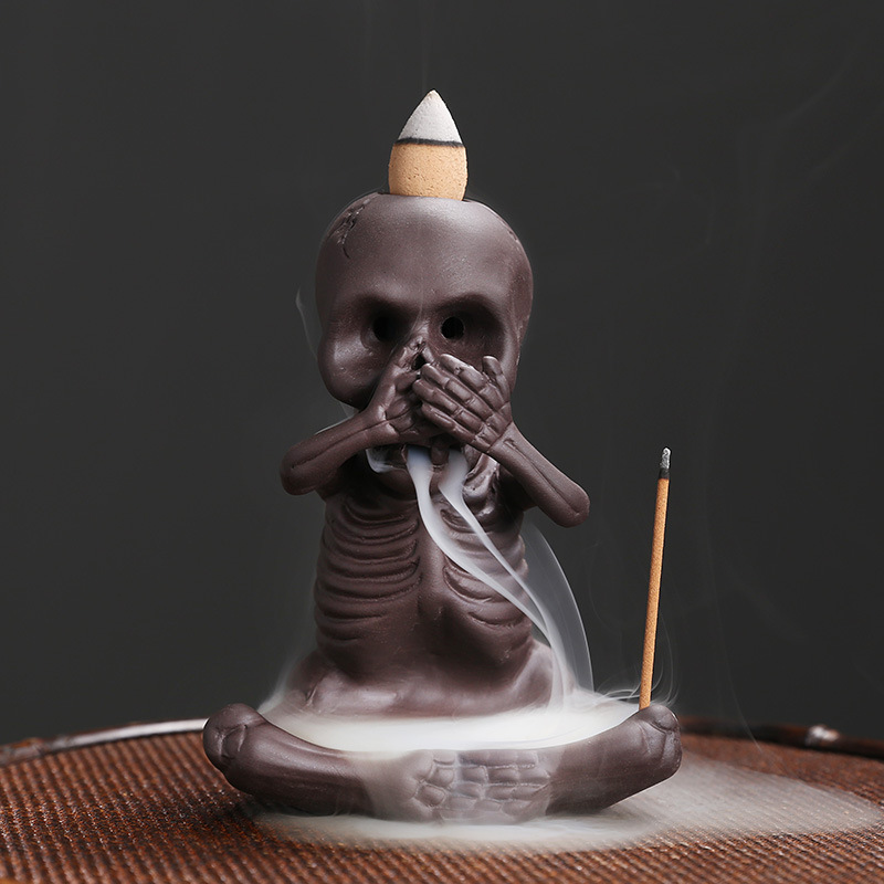 Home Decor Backflow Incense Burner Waterfall Incense Holder Cones Ceramic Smoke Fountain for Halloween Gifts Candle Holder